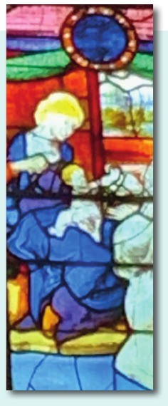 De glasramen van Herkenrode stralen in het Engelse Lichfield — foto uit de wijkkrant, pagina 7