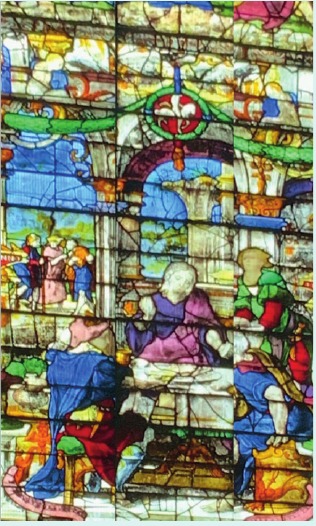 De glasramen van Herkenrode stralen in het Engelse Lichfield — foto uit de wijkkrant, pagina 7